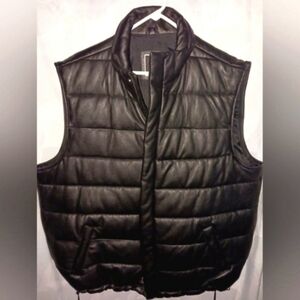 COOGI BRANDS Rival BACHRACH GENUINE PREMIUM CALF LEATHER PUFFER VEST. MENS 2X